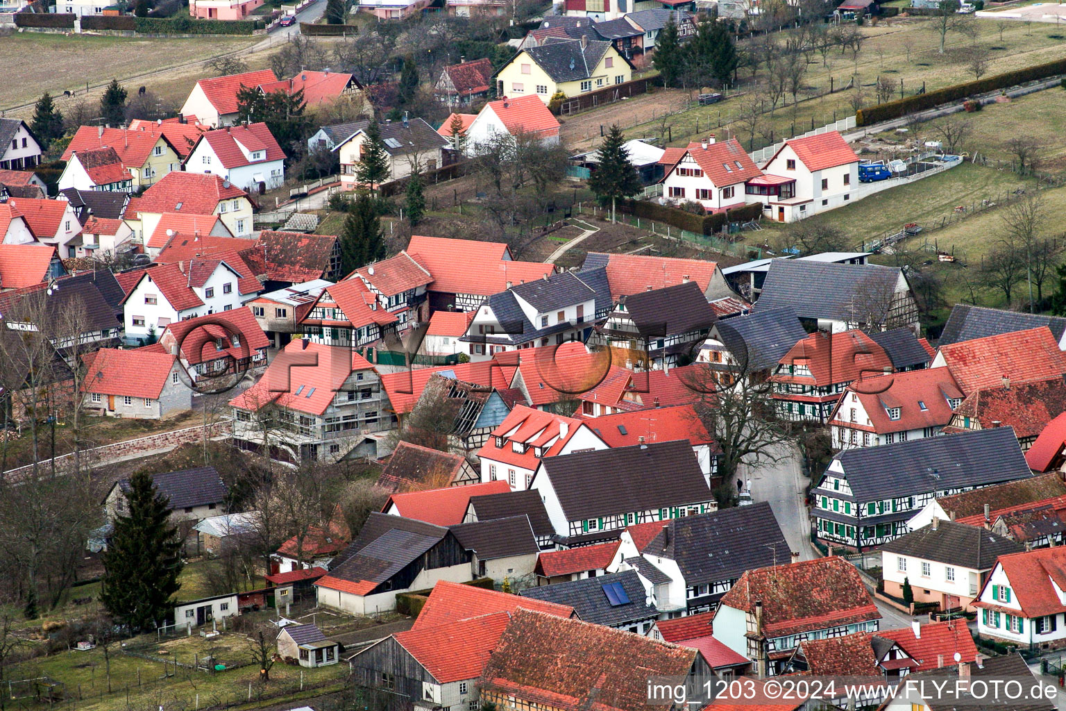 Seebach dans le département Bas Rhin, France vue d'en haut