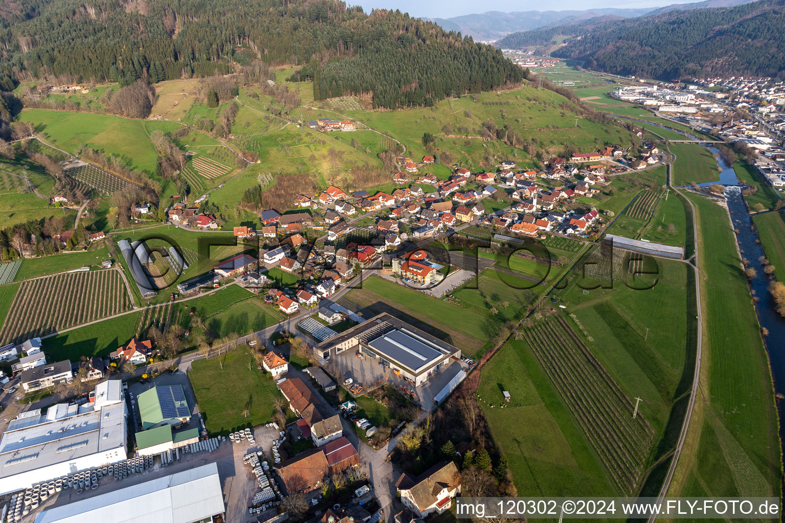 Vue aérienne de Haslach im Kinzigtal dans le département Bade-Wurtemberg, Allemagne