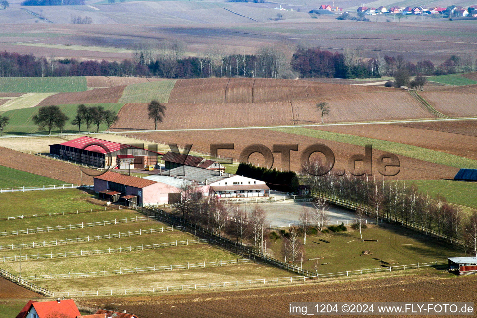 Ranch à Seebach dans le département Bas Rhin, France d'en haut