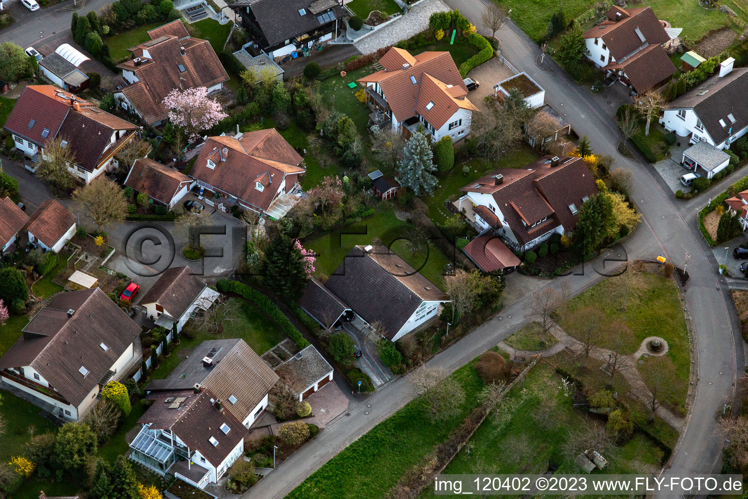 Quartier Fessenbach in Offenburg dans le département Bade-Wurtemberg, Allemagne d'en haut