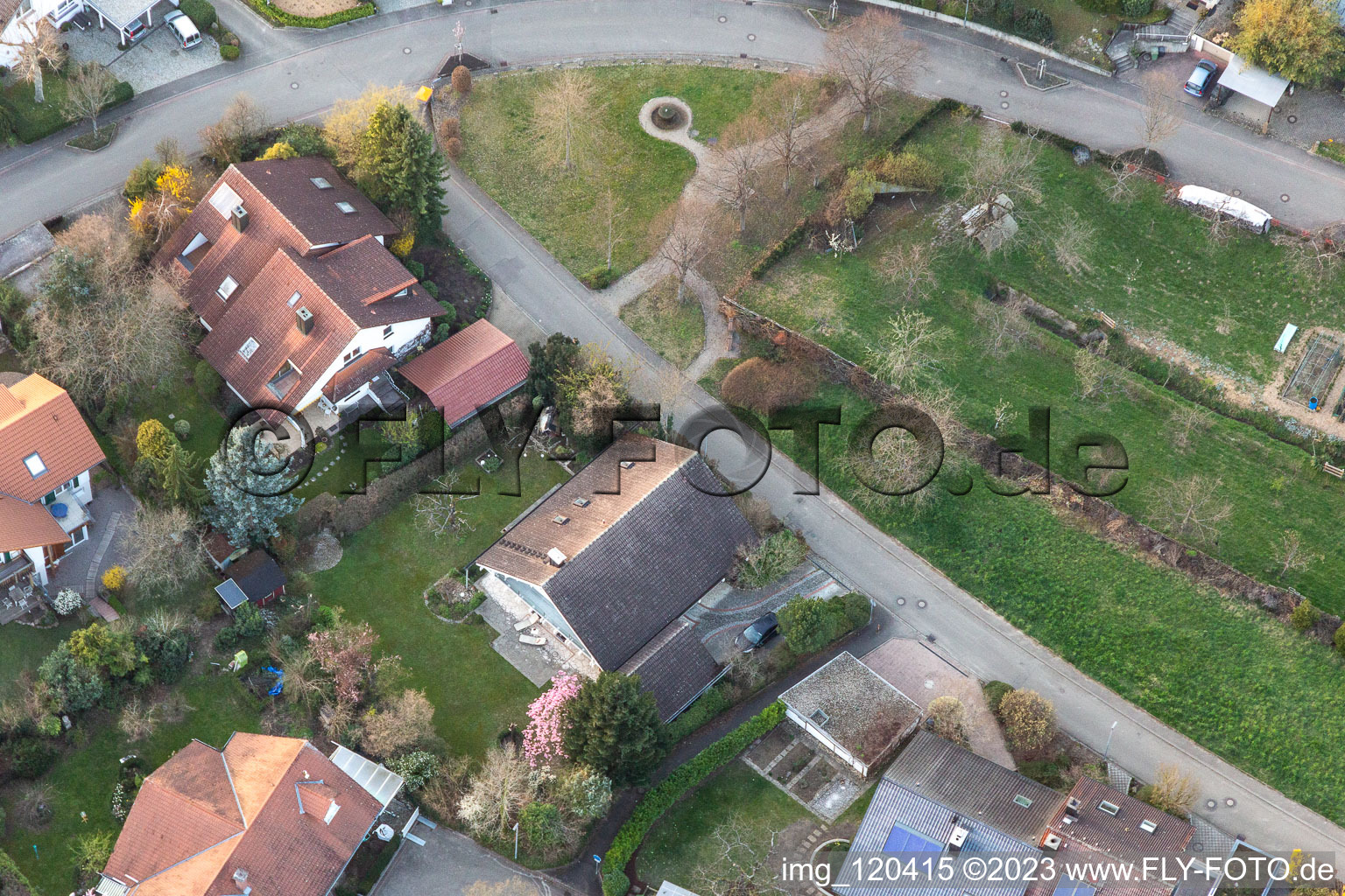 Vue oblique de Quartier Fessenbach in Offenburg dans le département Bade-Wurtemberg, Allemagne