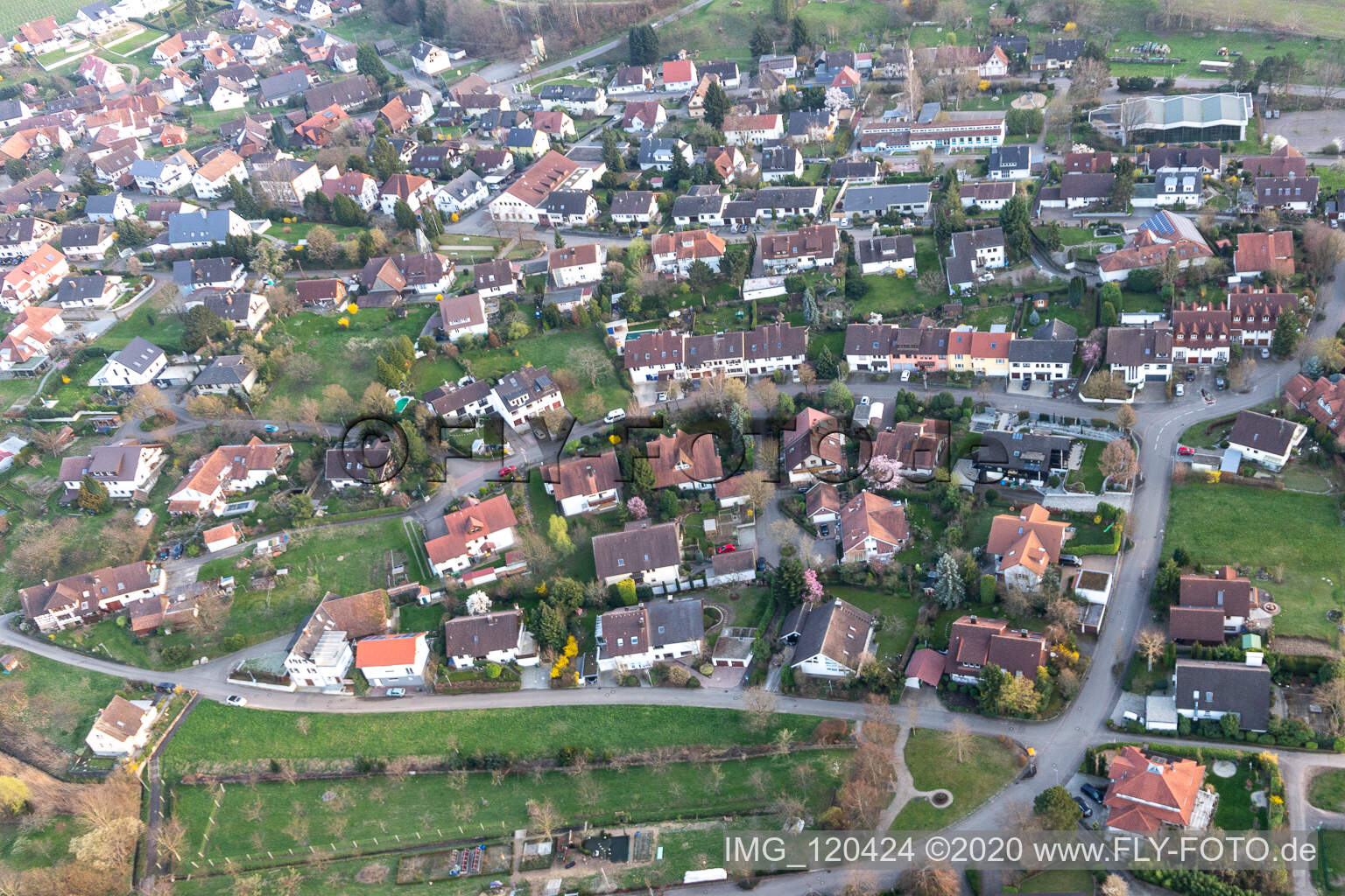 Vue aérienne de Au jardin des Laules à le quartier Fessenbach in Offenburg dans le département Bade-Wurtemberg, Allemagne