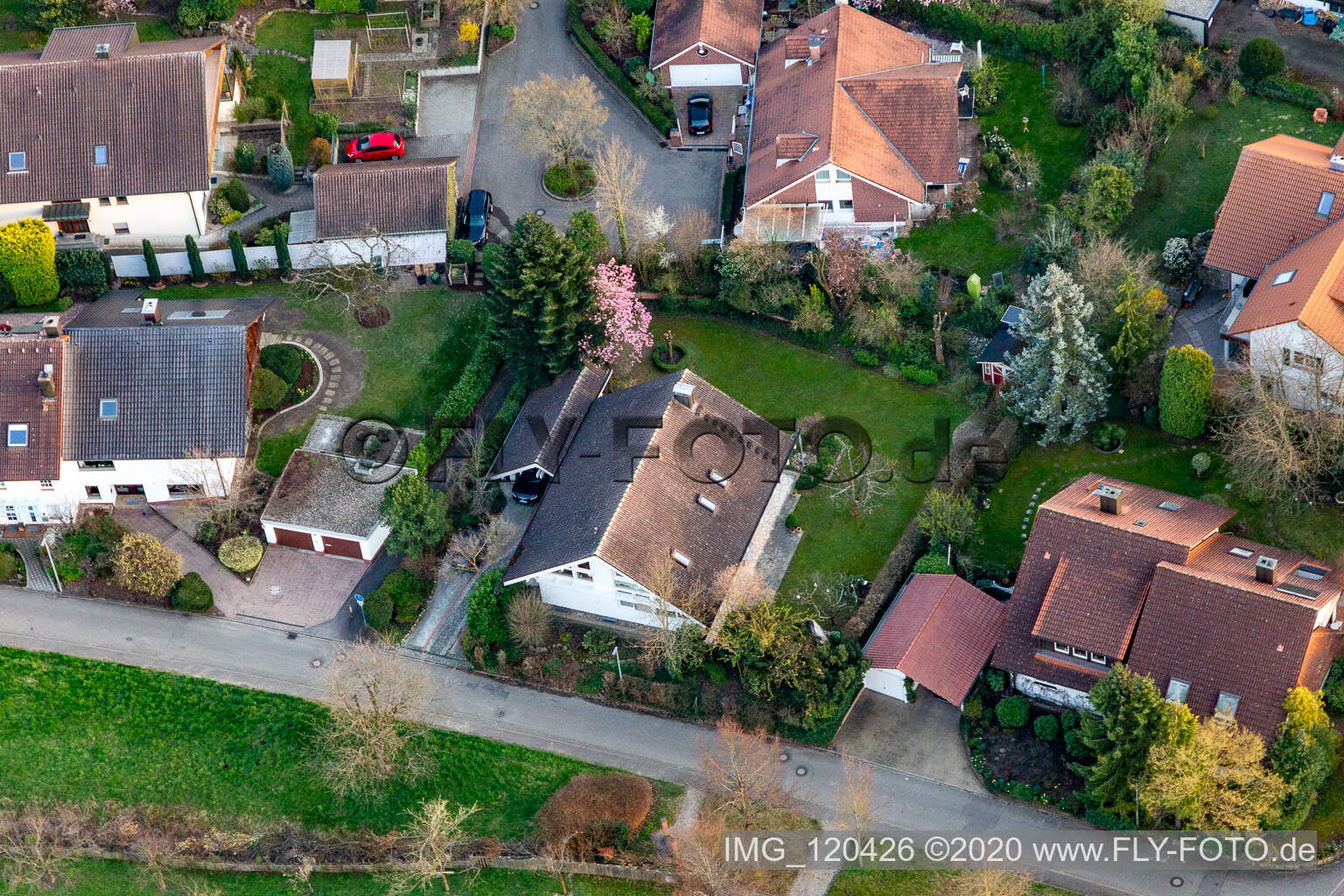 Vue aérienne de Au jardin des Laules à le quartier Fessenbach in Offenburg dans le département Bade-Wurtemberg, Allemagne