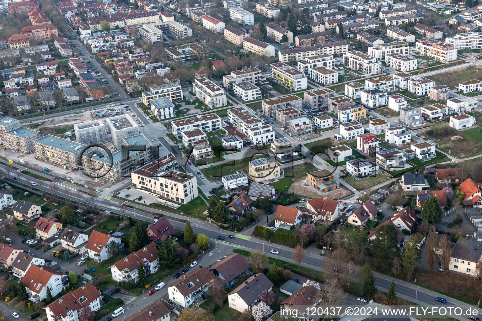 Vue oblique de En fil de soie à Offenburg dans le département Bade-Wurtemberg, Allemagne