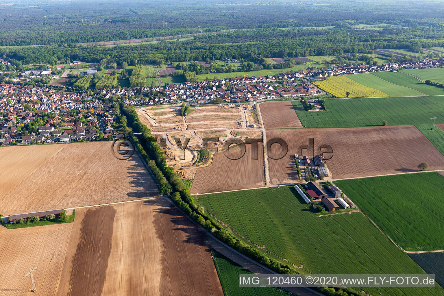 Vue aérienne de Développement de la zone constructible K2 Am Höhenweg à Kandel dans le département Rhénanie-Palatinat, Allemagne