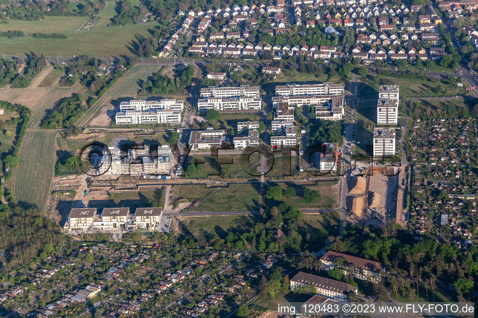 Image drone de Parc technologique à le quartier Rintheim in Karlsruhe dans le département Bade-Wurtemberg, Allemagne
