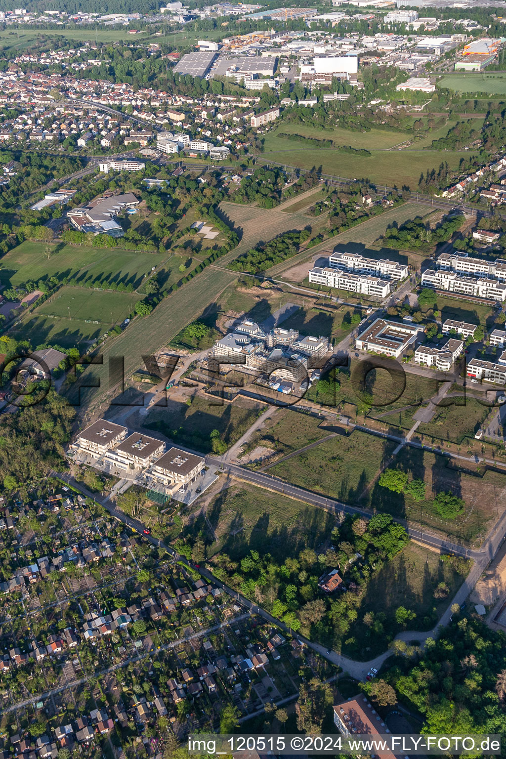 Photographie aérienne de Chantier du LTC - Linder Technology Campus sur Wilhelm-Schickard-Straße dans le parc technologique Karlsruhe à le quartier Rintheim in Karlsruhe dans le département Bade-Wurtemberg, Allemagne