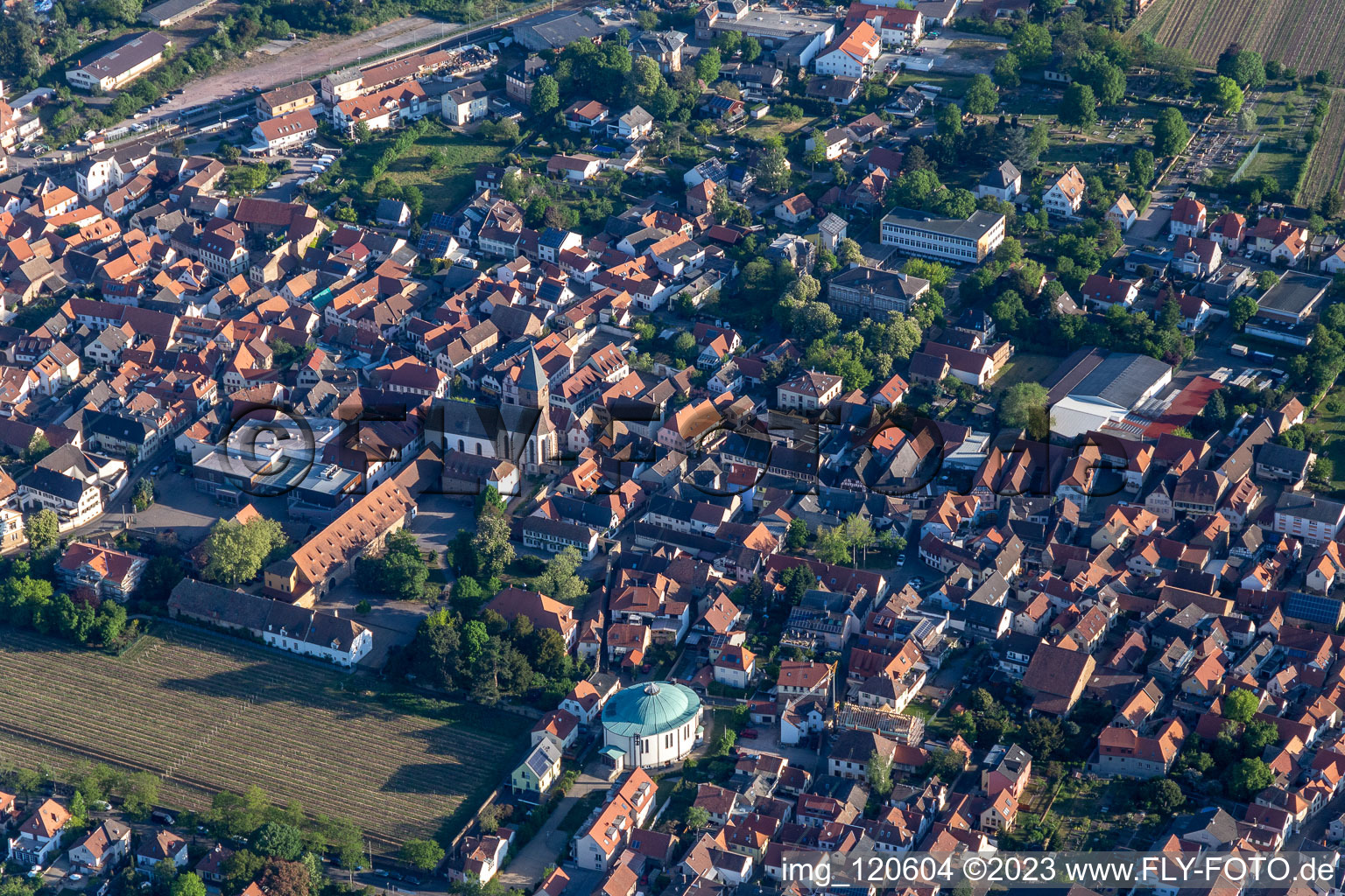 Quartier Mußbach in Neustadt an der Weinstraße dans le département Rhénanie-Palatinat, Allemagne d'en haut