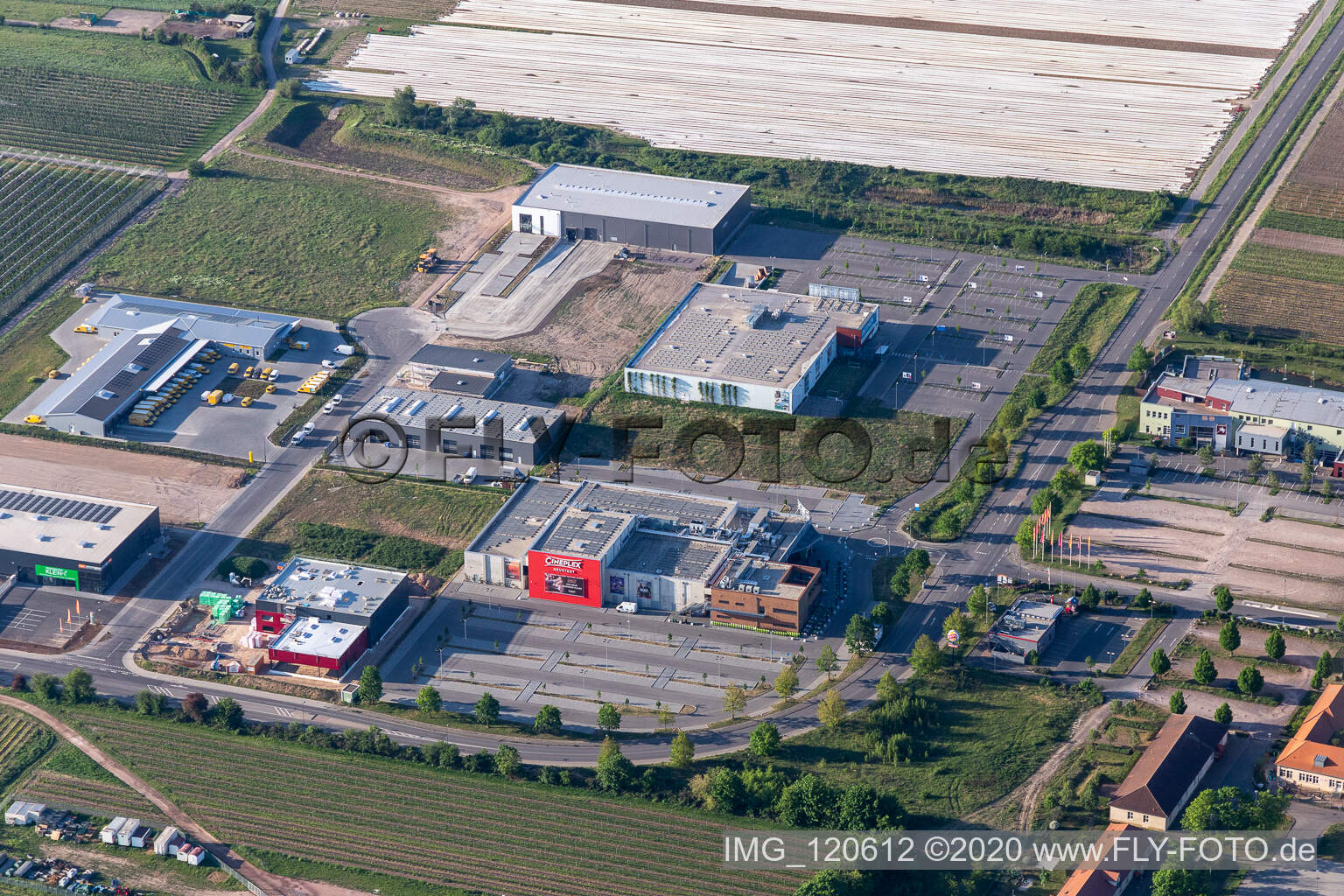 Vue aérienne de Cinéplex à Neustadt an der Weinstraße dans le département Rhénanie-Palatinat, Allemagne