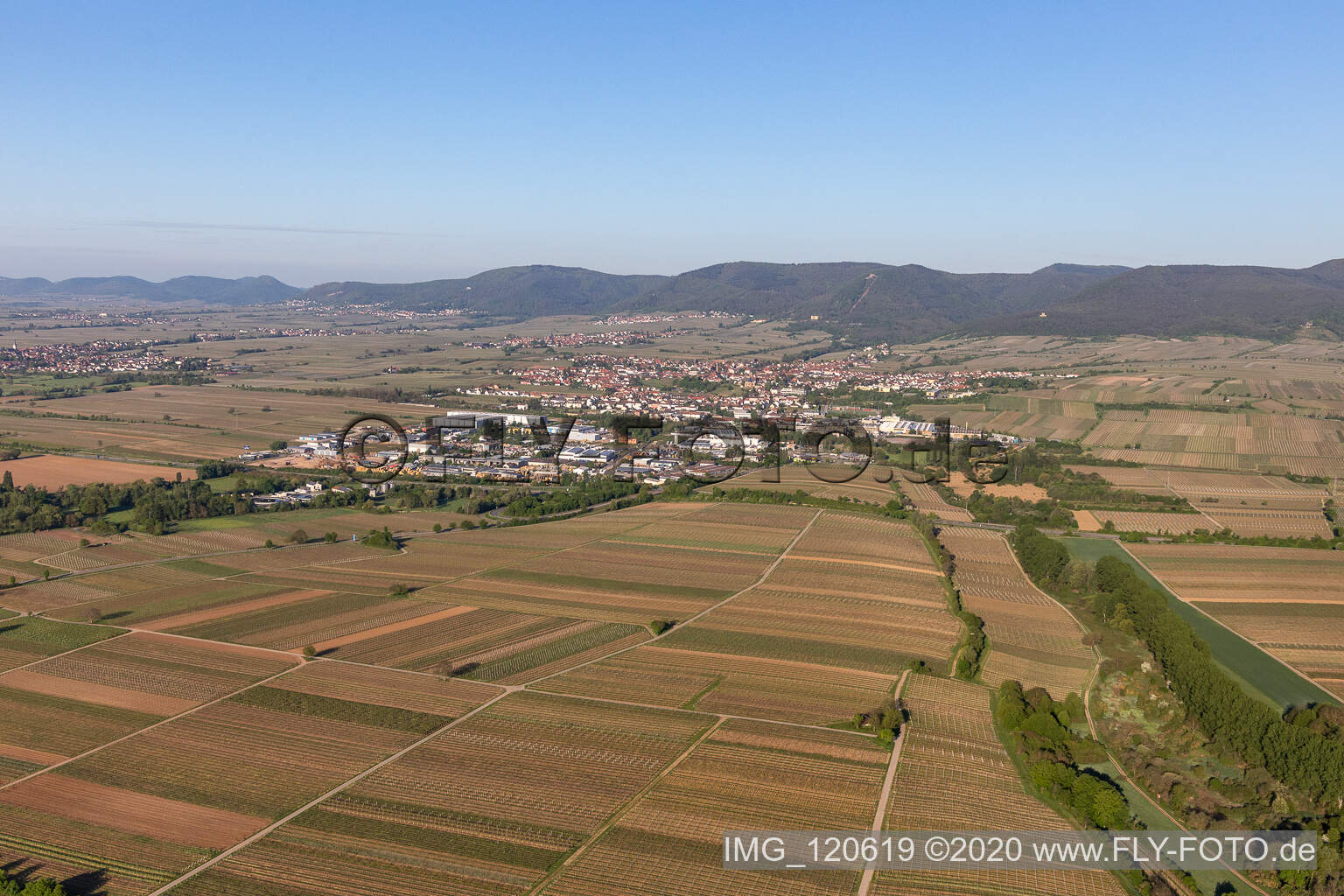 Enregistrement par drone de Edenkoben dans le département Rhénanie-Palatinat, Allemagne