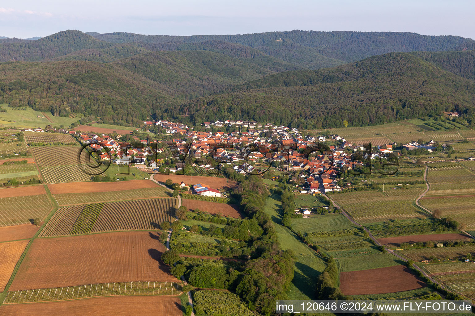 Oberotterbach dans le département Rhénanie-Palatinat, Allemagne vue du ciel