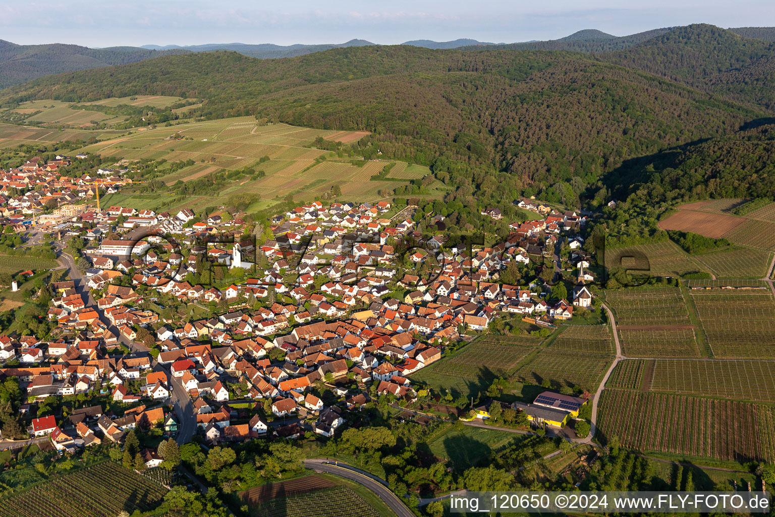 Quartier Rechtenbach in Schweigen-Rechtenbach dans le département Rhénanie-Palatinat, Allemagne depuis l'avion