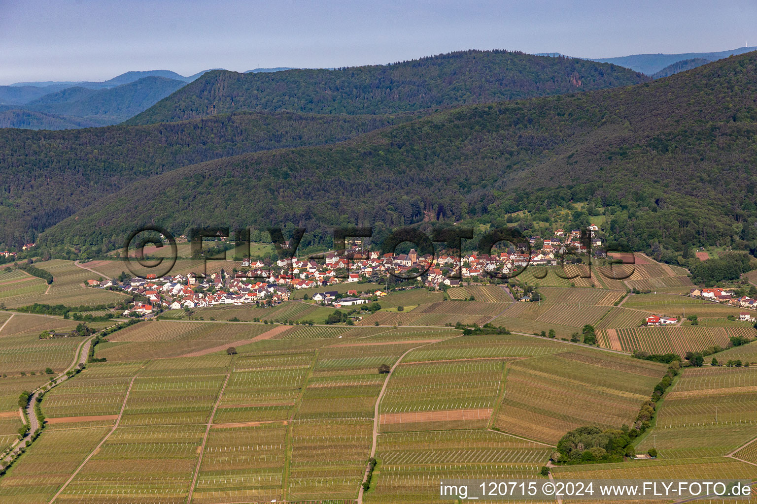 Gleisweiler dans le département Rhénanie-Palatinat, Allemagne vue d'en haut