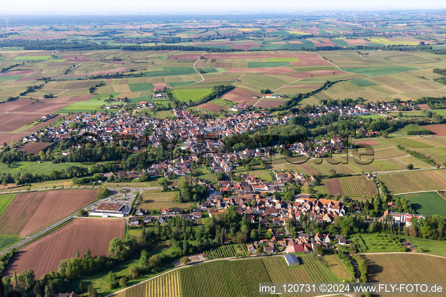 Quartier Appenhofen in Billigheim-Ingenheim dans le département Rhénanie-Palatinat, Allemagne vu d'un drone