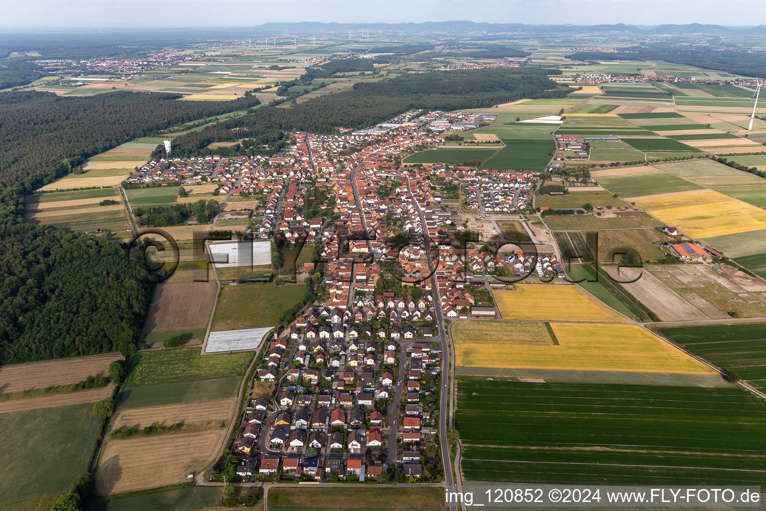 Hatzenbühl dans le département Rhénanie-Palatinat, Allemagne du point de vue du drone