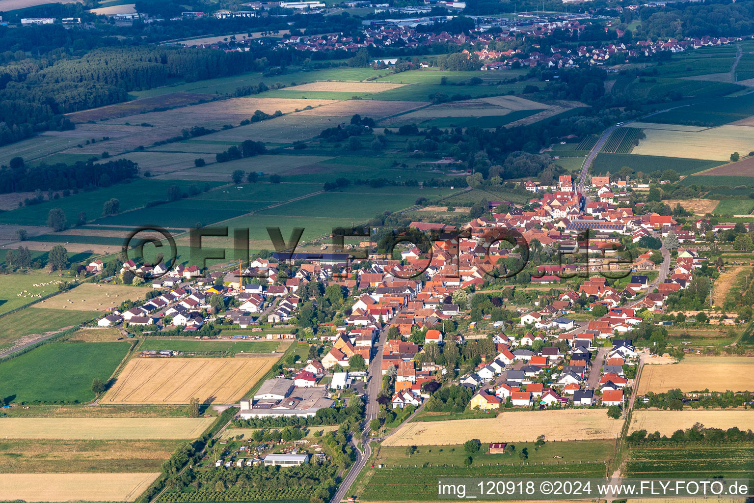 Schweighofen dans le département Rhénanie-Palatinat, Allemagne depuis l'avion