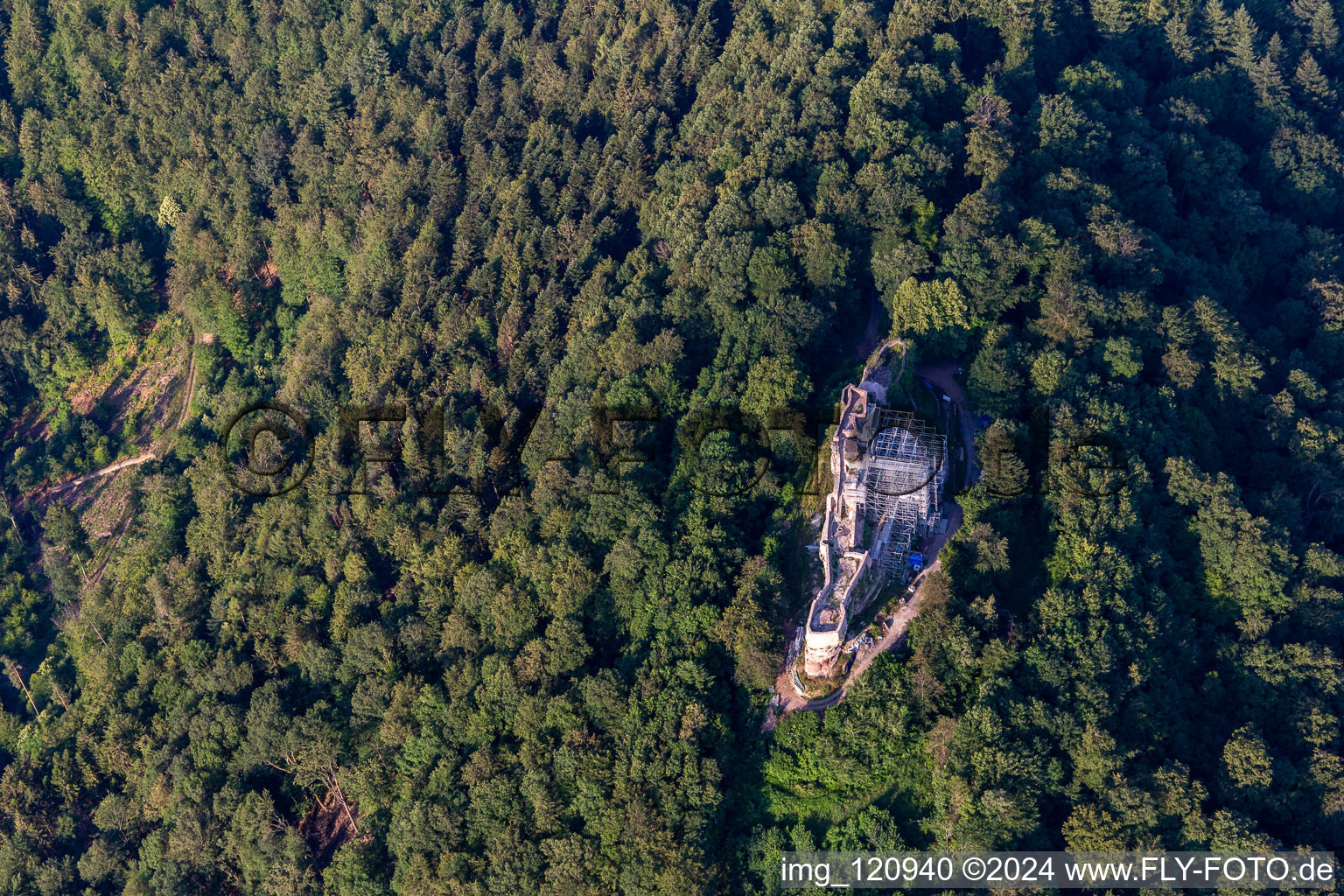 Vue aérienne de Wegelnbourg à Schönau dans le département Rhénanie-Palatinat, Allemagne