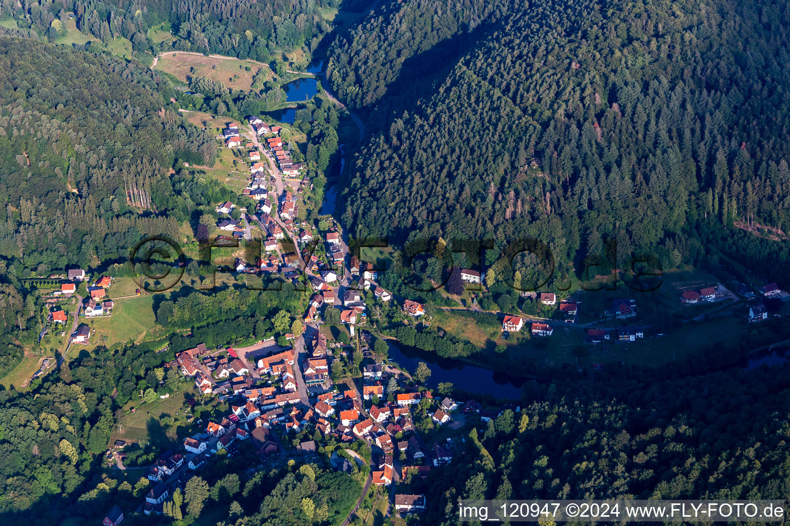 Vue oblique de Schönau dans le département Rhénanie-Palatinat, Allemagne