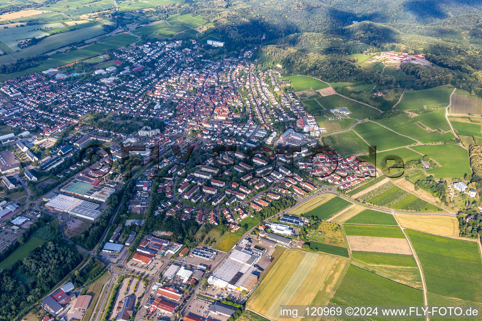 Bad Bergzabern dans le département Rhénanie-Palatinat, Allemagne hors des airs