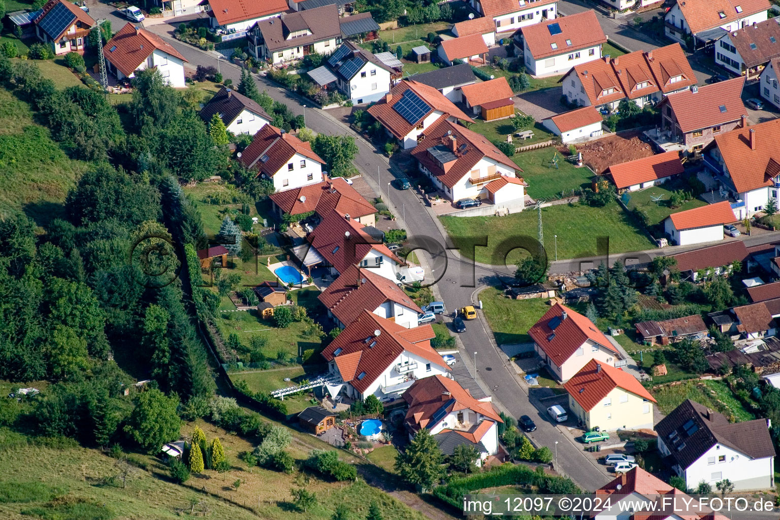 Vue oblique de Eußerthal dans le département Rhénanie-Palatinat, Allemagne