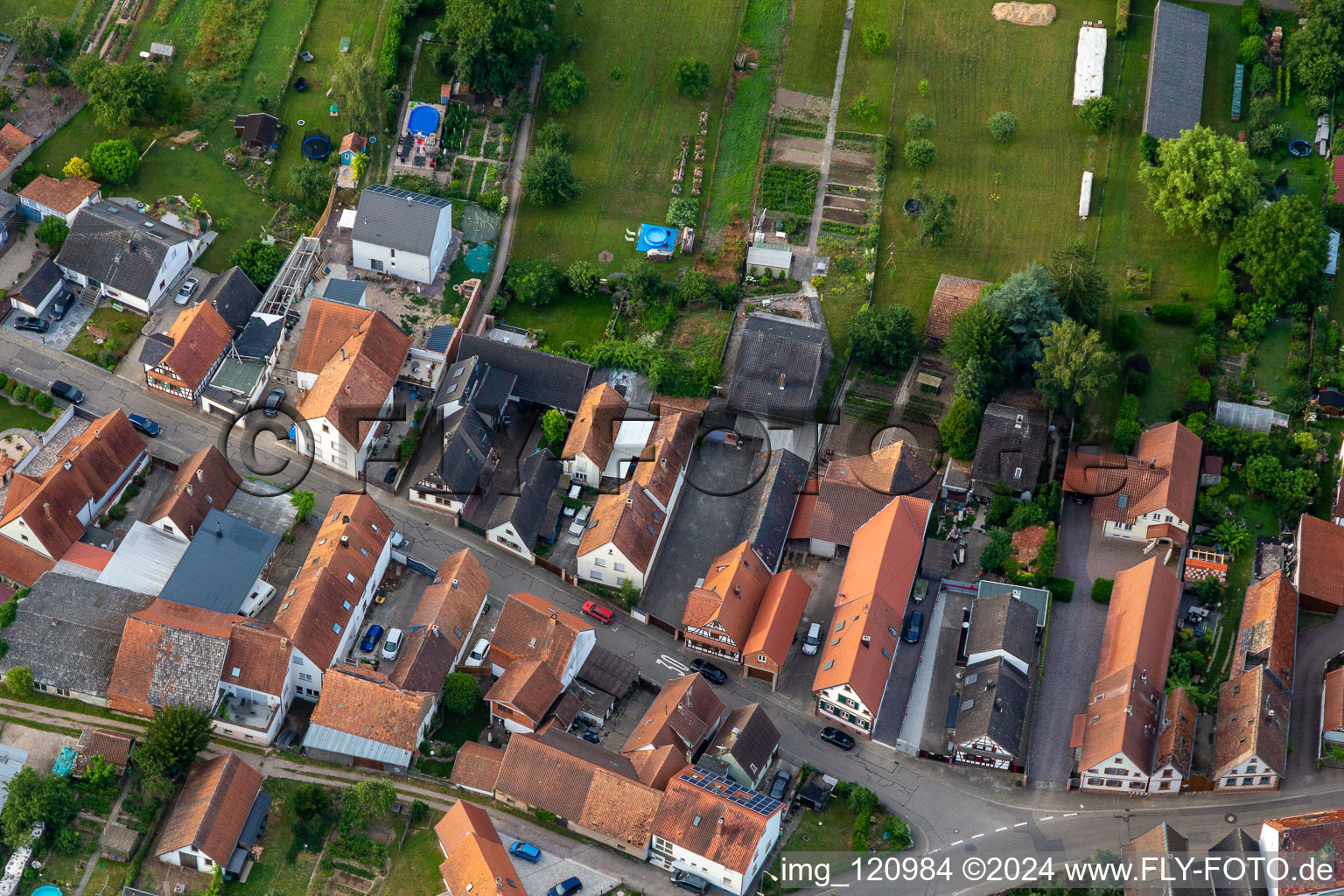 Vue aérienne de Gänsried à Freckenfeld dans le département Rhénanie-Palatinat, Allemagne