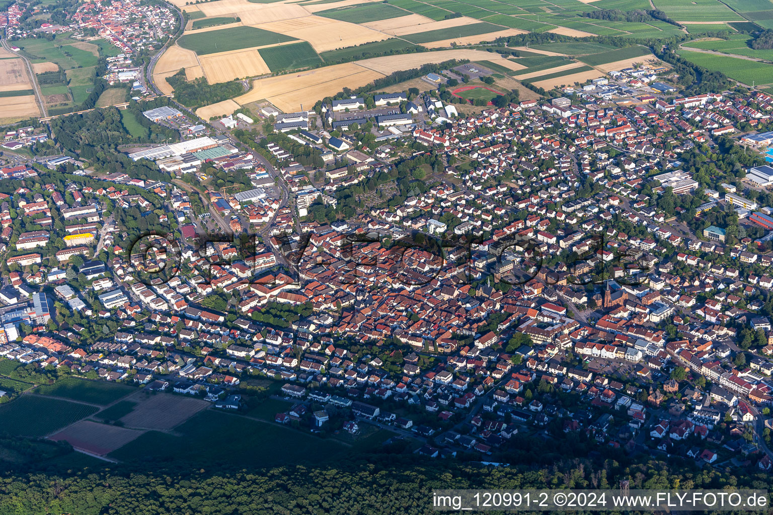 Vue d'oiseau de Bad Bergzabern dans le département Rhénanie-Palatinat, Allemagne