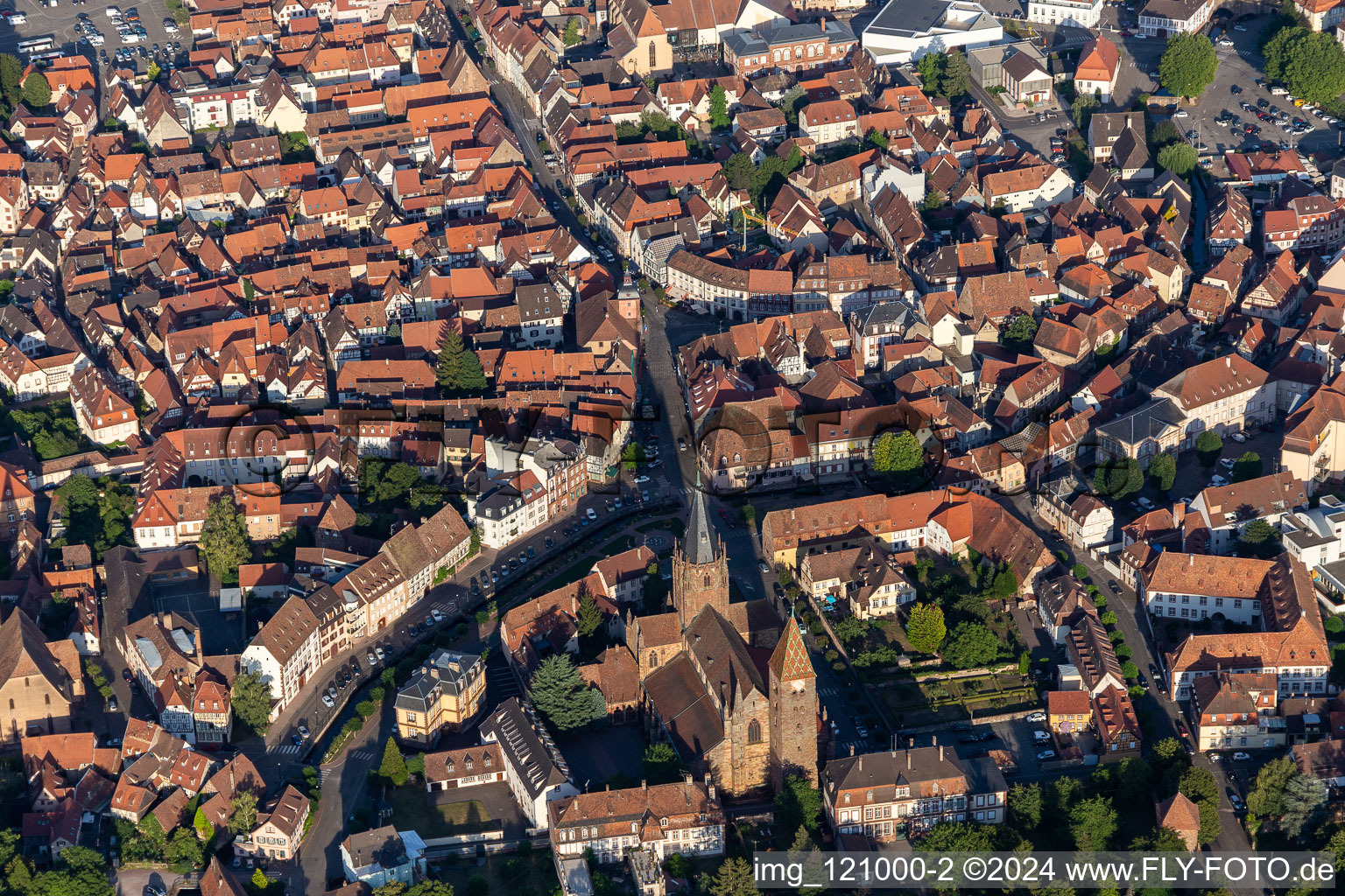 Vue aérienne de Wissembourg dans le département Bas Rhin, France