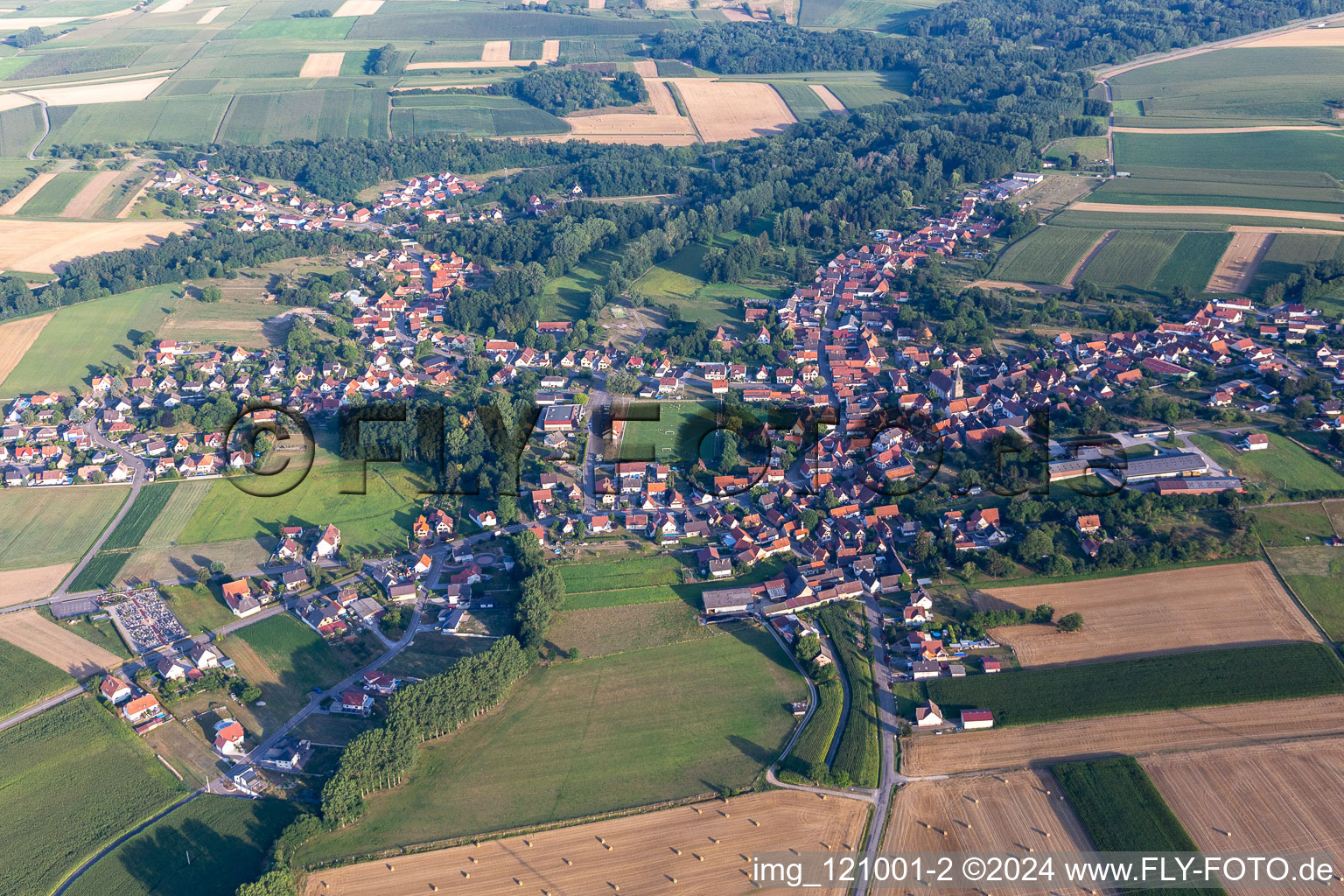 Riedseltz dans le département Bas Rhin, France d'en haut