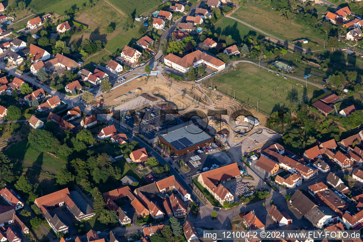 Seebach dans le département Bas Rhin, France vue du ciel