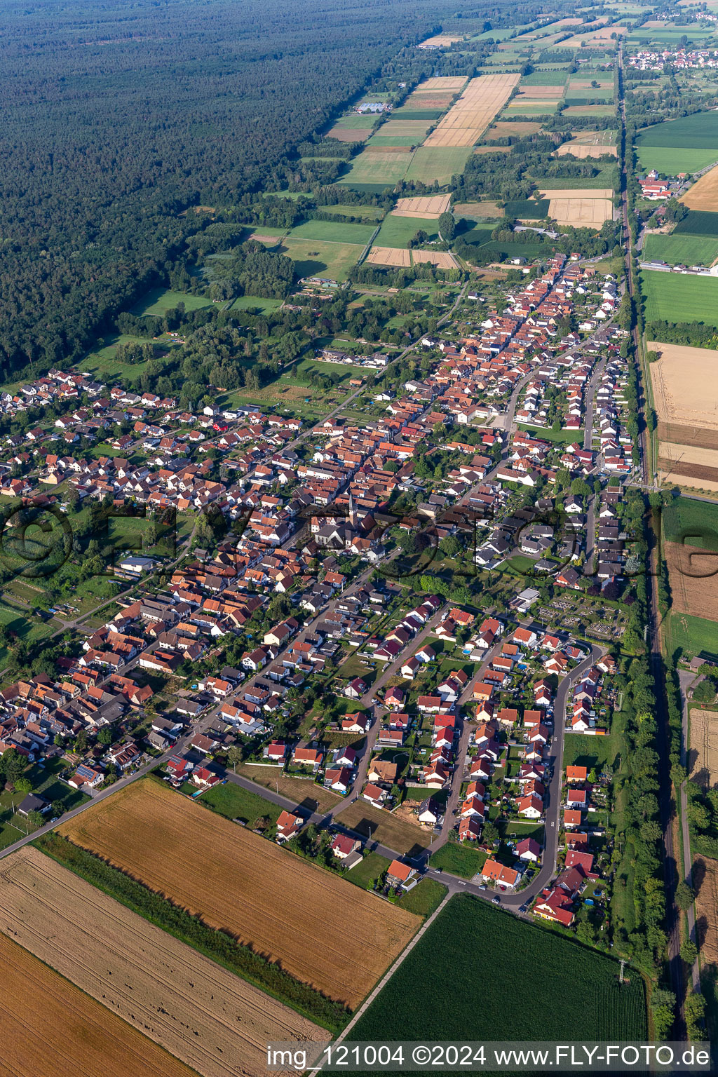 Quartier Schaidt in Wörth am Rhein dans le département Rhénanie-Palatinat, Allemagne hors des airs