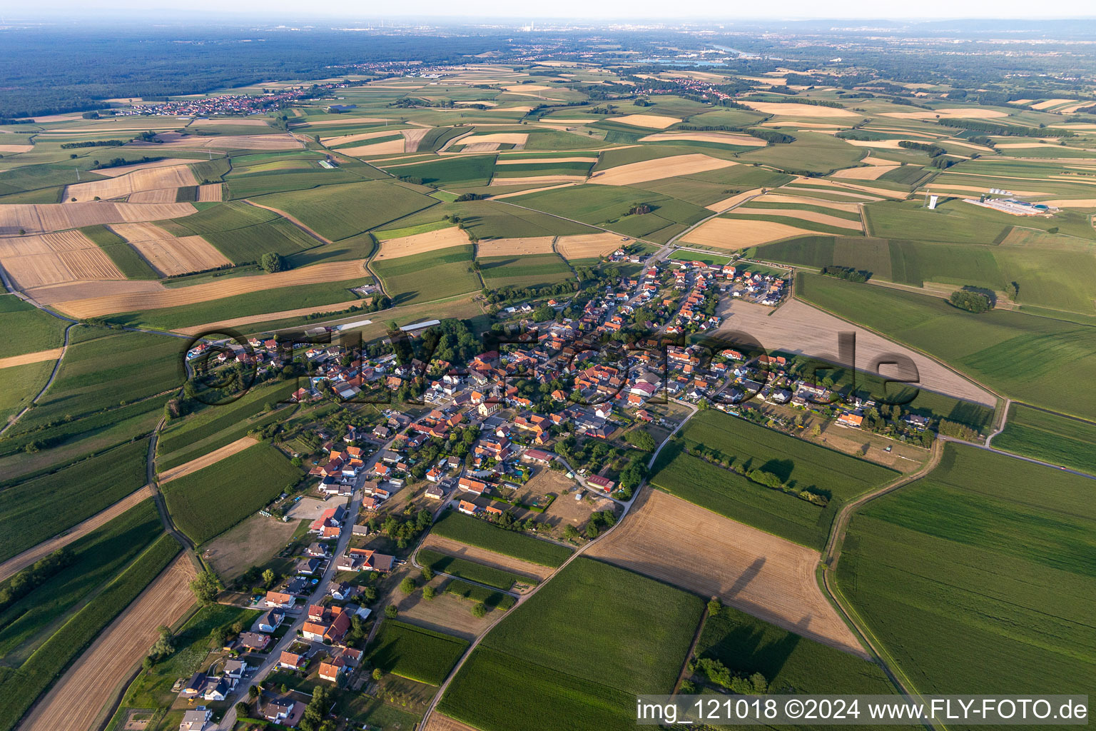 Photographie aérienne de Oberlauterbach dans le département Bas Rhin, France