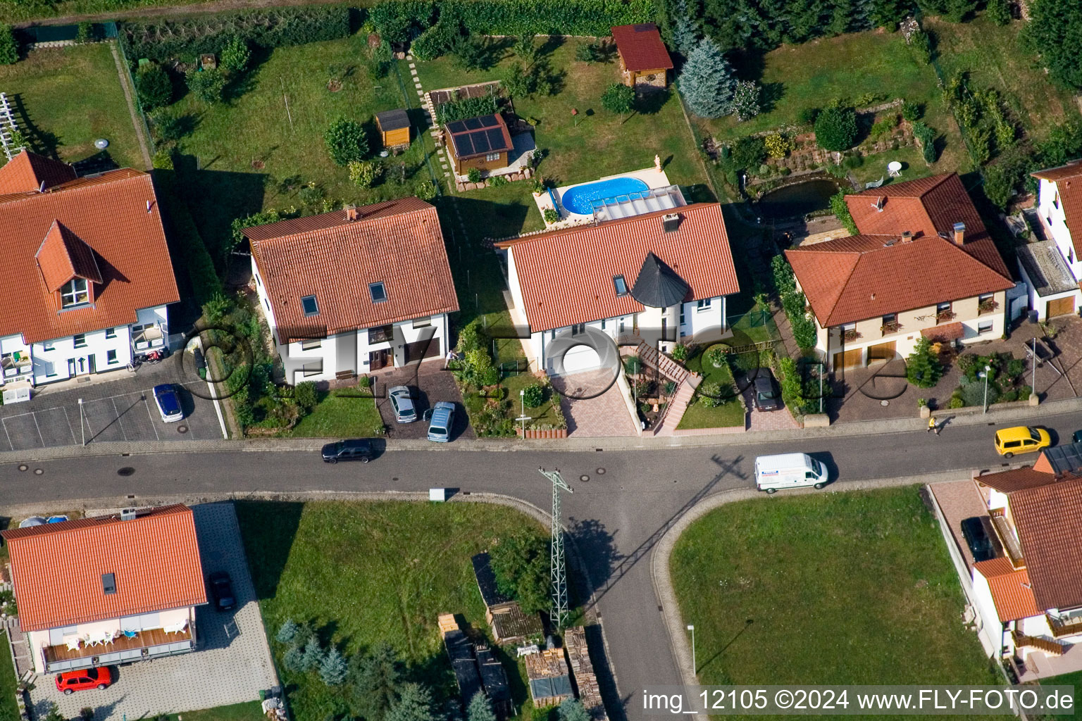 Eußerthal dans le département Rhénanie-Palatinat, Allemagne depuis l'avion