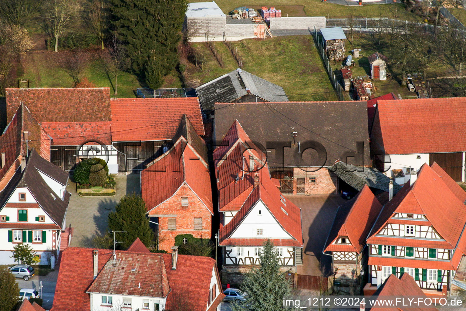 Vue aérienne de Rue Haupt à Seebach dans le département Bas Rhin, France