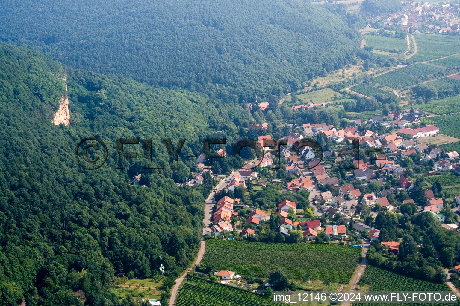 Vue aérienne de Frankweiler dans le département Rhénanie-Palatinat, Allemagne