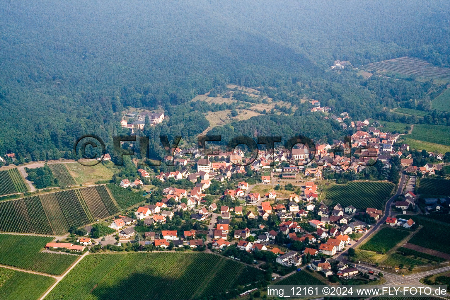 Enregistrement par drone de Gleisweiler dans le département Rhénanie-Palatinat, Allemagne