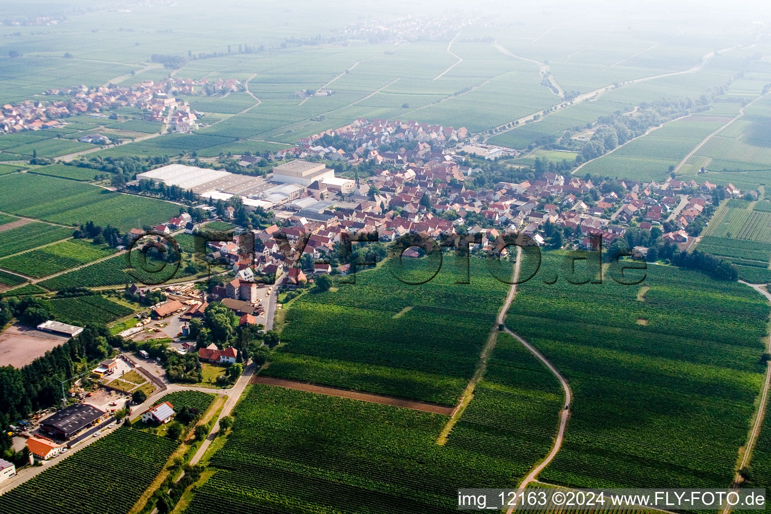 Vue aérienne de Böchingen dans le département Rhénanie-Palatinat, Allemagne