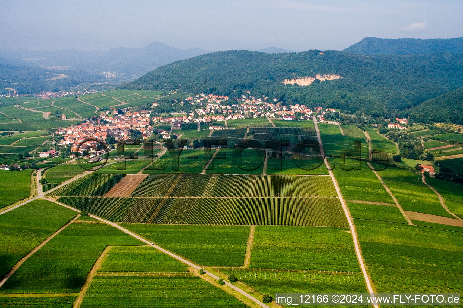 Enregistrement par drone de Frankweiler dans le département Rhénanie-Palatinat, Allemagne