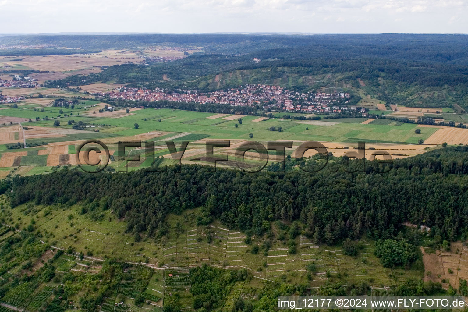 Vue aérienne de Du sud à le quartier Unterjesingen in Tübingen dans le département Bade-Wurtemberg, Allemagne