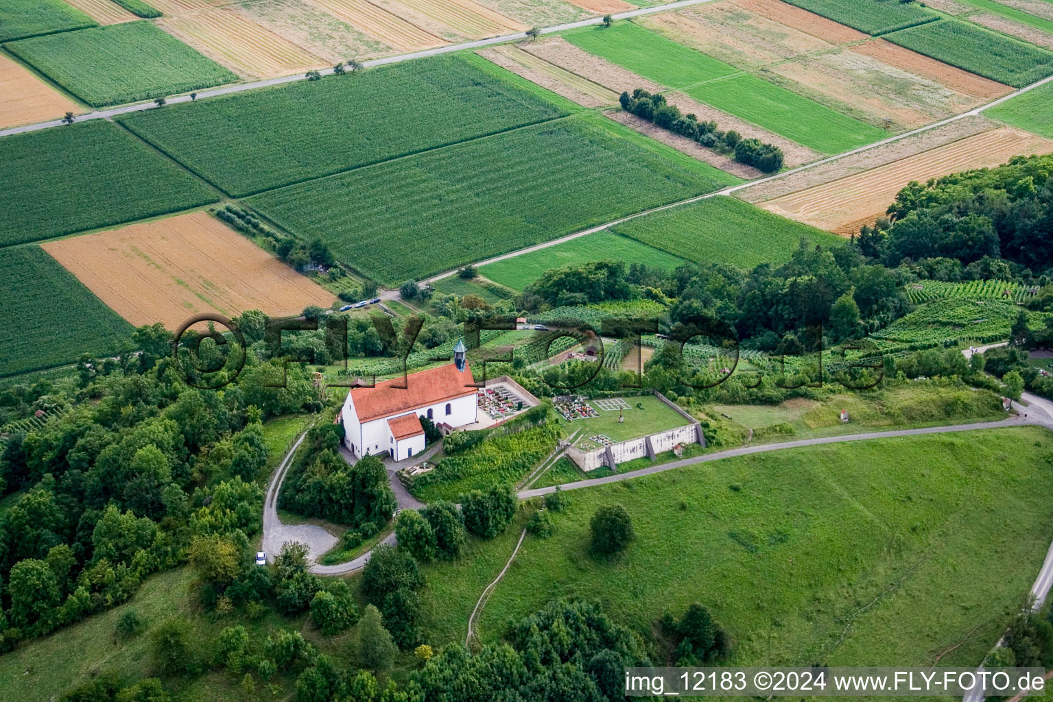 Photographie aérienne de Chapelle Wurmlinger à le quartier Wurmlingen in Rottenburg am Neckar dans le département Bade-Wurtemberg, Allemagne