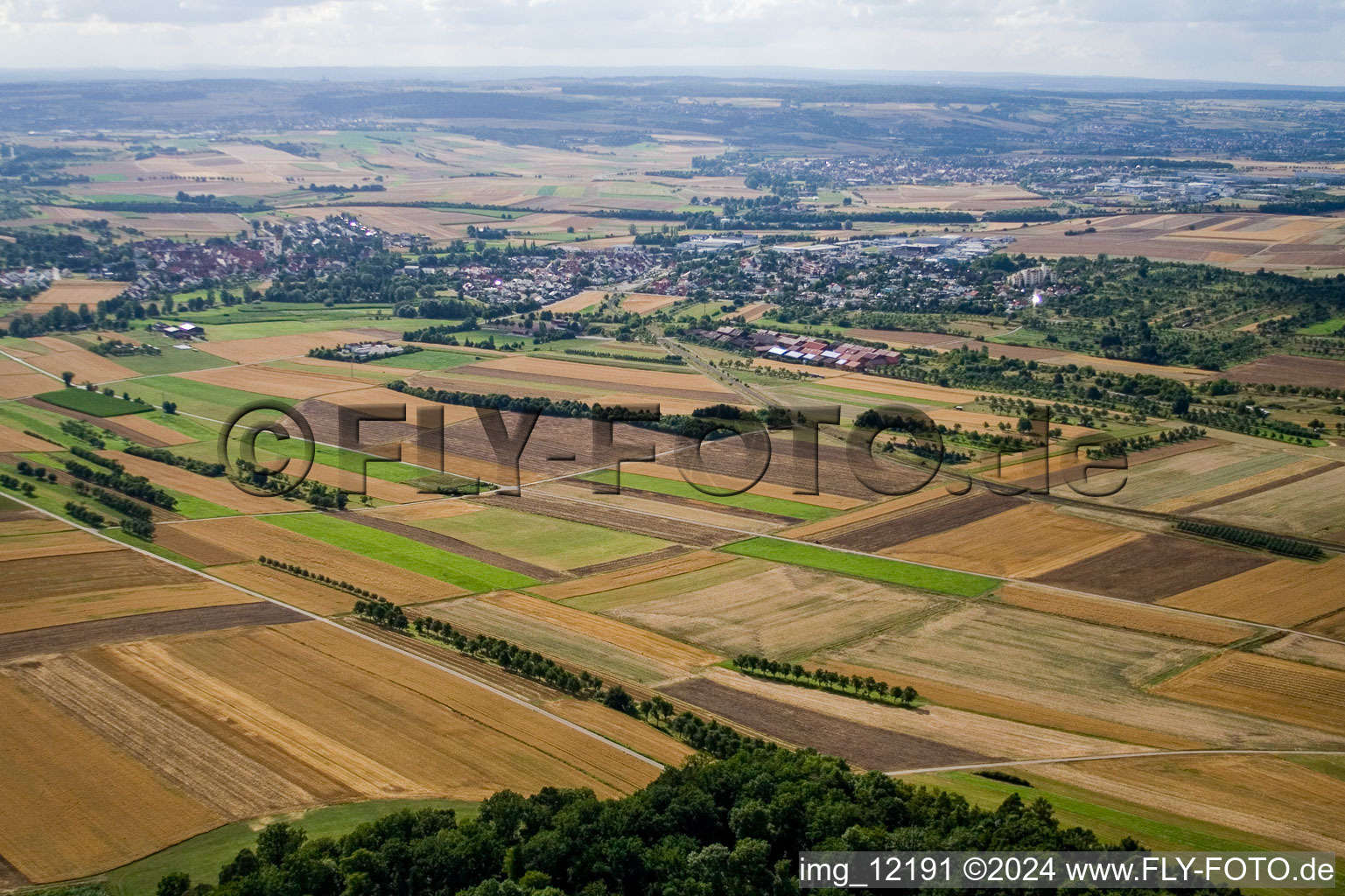 Vue aérienne de Du sud-est à le quartier Entringen in Ammerbuch dans le département Bade-Wurtemberg, Allemagne