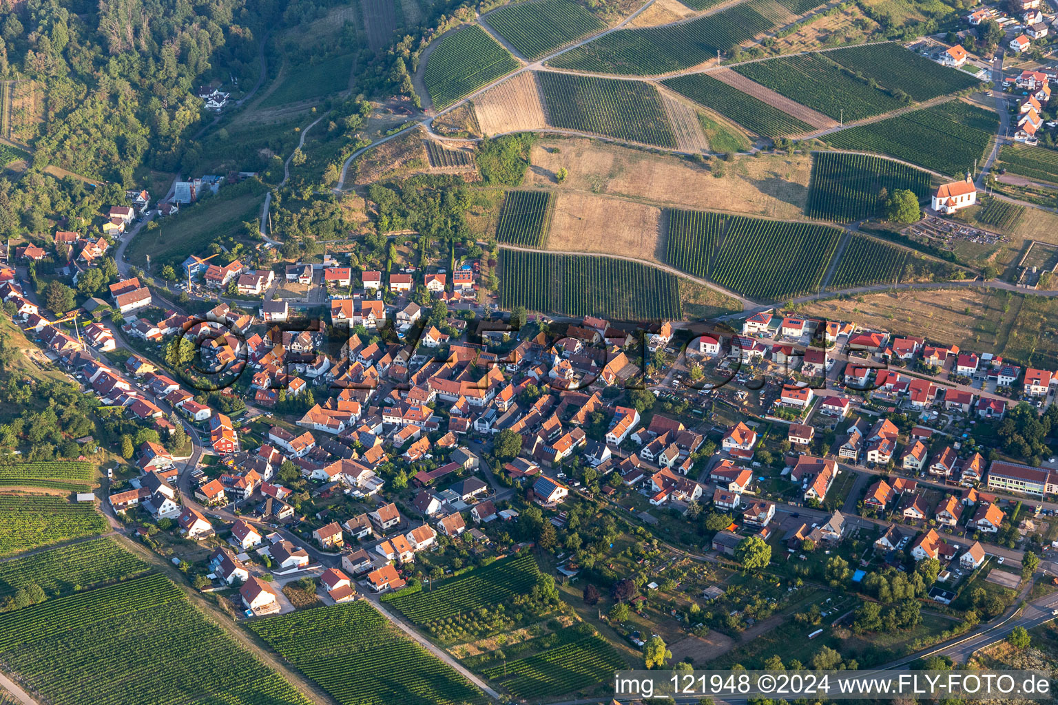 Vue d'oiseau de Quartier Gleiszellen in Gleiszellen-Gleishorbach dans le département Rhénanie-Palatinat, Allemagne