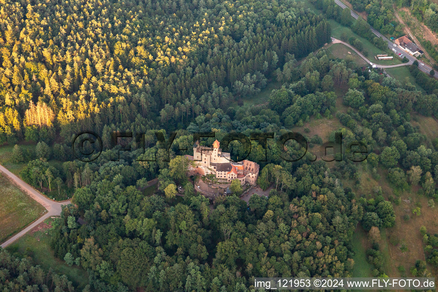 Photographie aérienne de Château de Berwartstein à Erlenbach bei Dahn dans le département Rhénanie-Palatinat, Allemagne