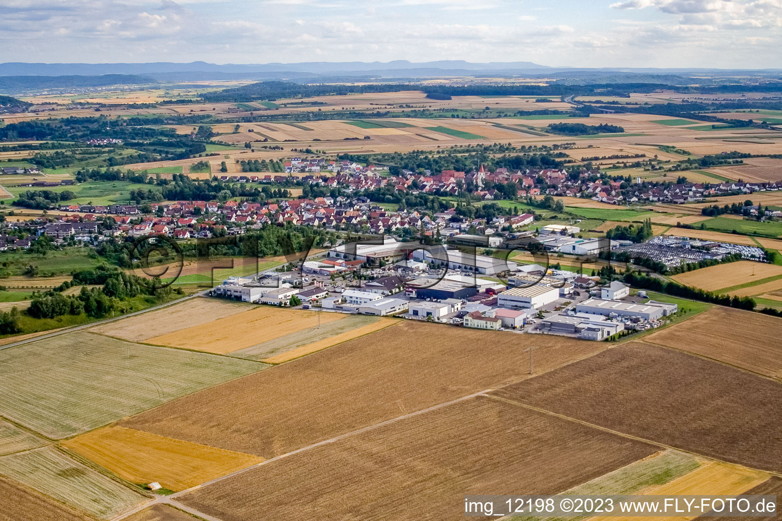 Vue aérienne de Zone industrielle de Hagenring à Ammerbuch dans le département Bade-Wurtemberg, Allemagne