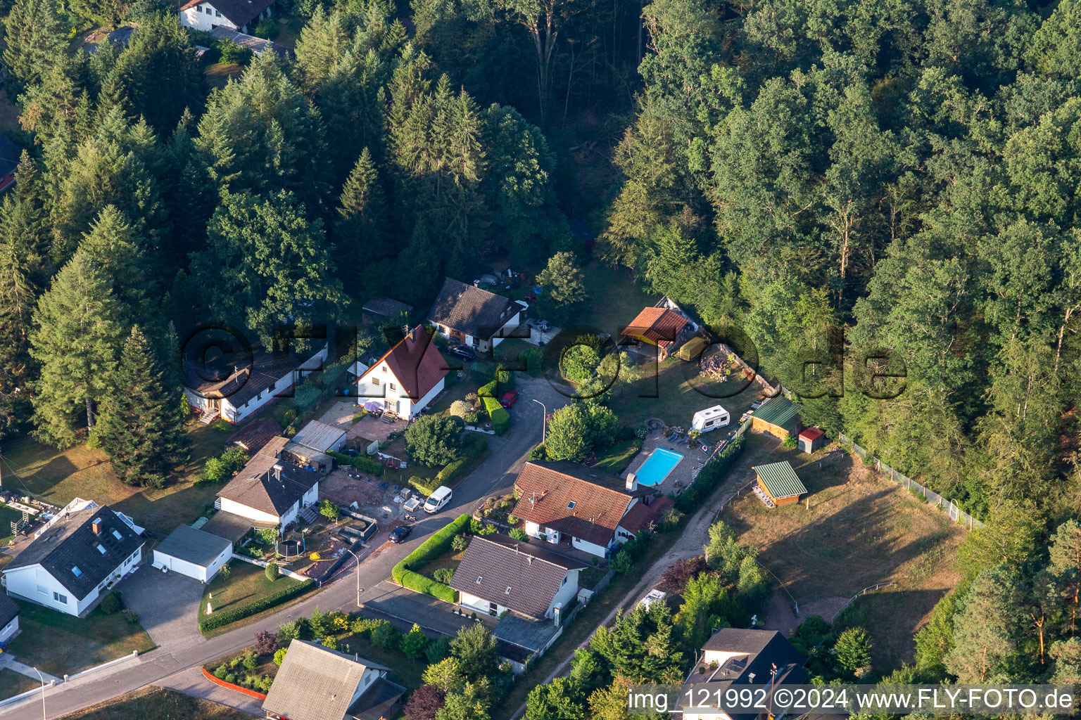 Vue d'oiseau de Ludwigswinkel dans le département Rhénanie-Palatinat, Allemagne