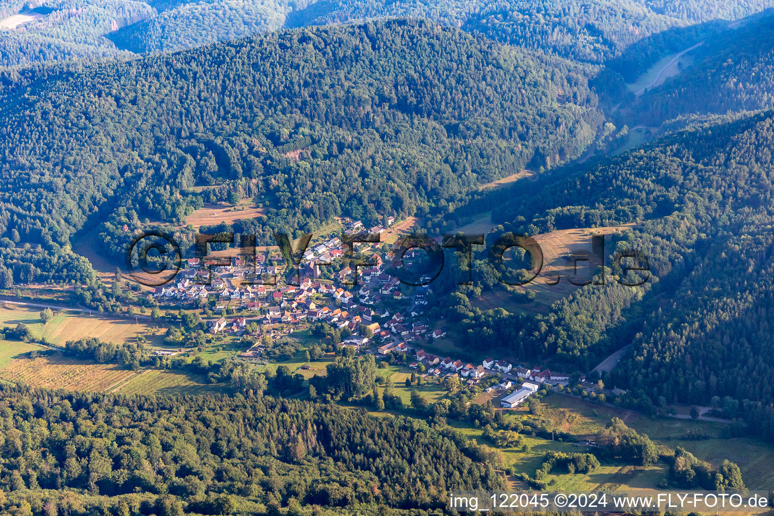 Photographie aérienne de Niederschlettenbach dans le département Rhénanie-Palatinat, Allemagne