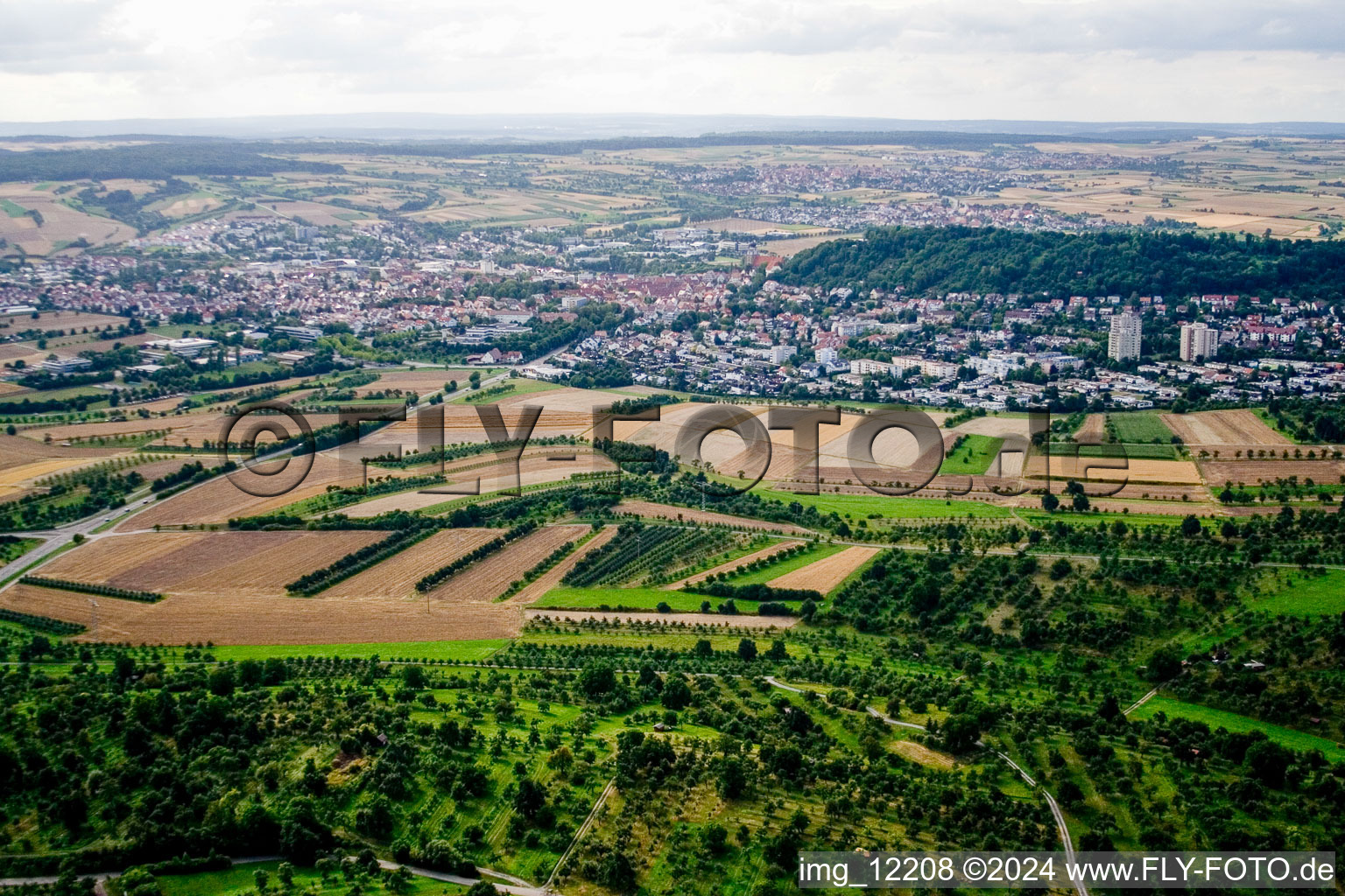 Vue oblique de Du sud-est à Herrenberg dans le département Bade-Wurtemberg, Allemagne