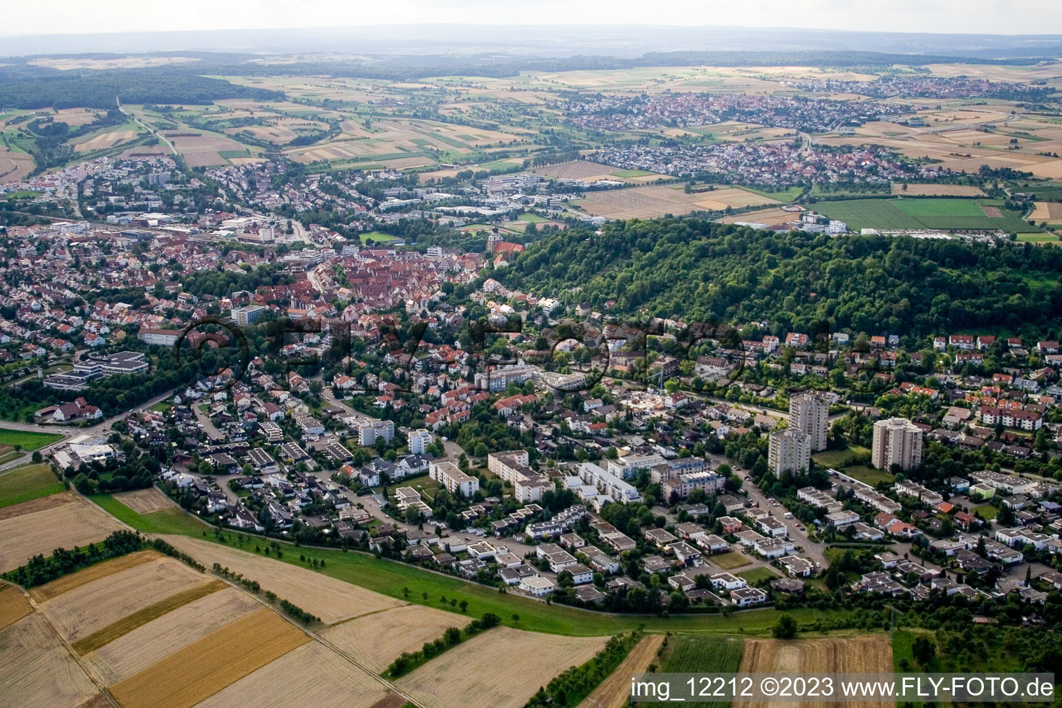 Vue aérienne de Rue Hildrizhauser à Herrenberg dans le département Bade-Wurtemberg, Allemagne