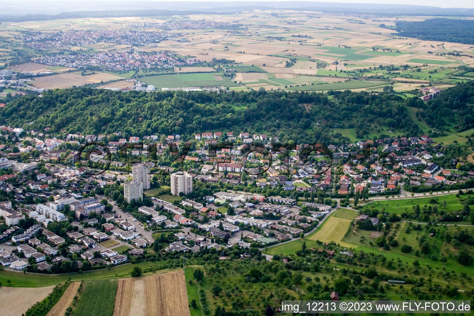 Vue aérienne de Rue Hildrizhauser à Herrenberg dans le département Bade-Wurtemberg, Allemagne