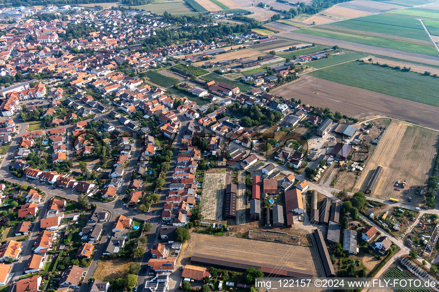 Vue aérienne de Römerbadstr à Rheinzabern dans le département Rhénanie-Palatinat, Allemagne