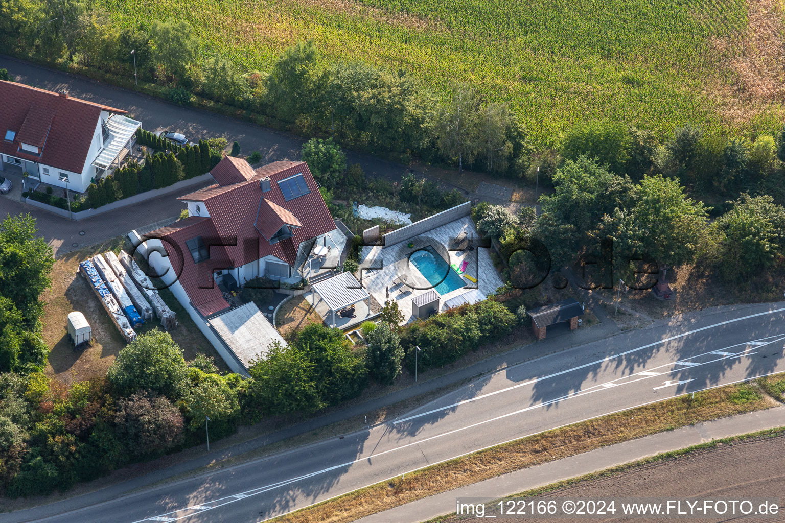 Quartier Hardtwald in Neupotz dans le département Rhénanie-Palatinat, Allemagne vue du ciel